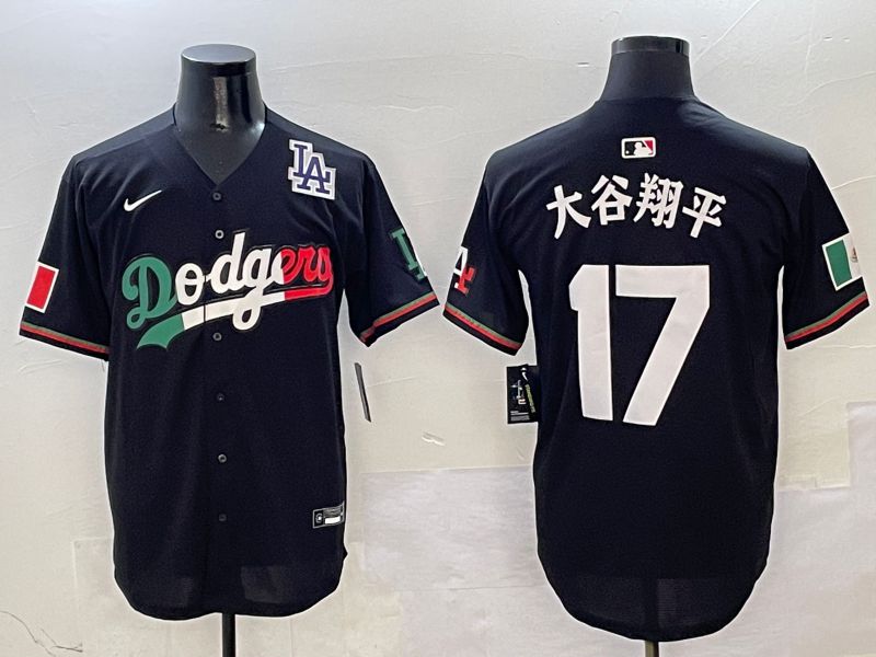 Men Los Angeles Dodgers #17 Ohtani Black Mexico Nike 2025 MLB Jersey style 9